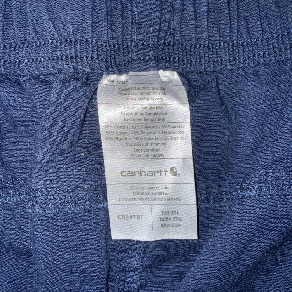 Carhartt Scrubs C54108T Men's XXL TALL Ripstop 8-Pocket Pants Uniform Navy Blue